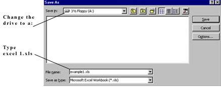 Saving the spreadsheet